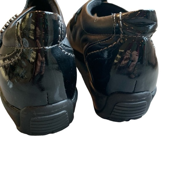Remonte Black Leather Patent Silver Velcro Strap Metallic Shoes EU 39 / US 8-8.5 - Picture 8 of 10